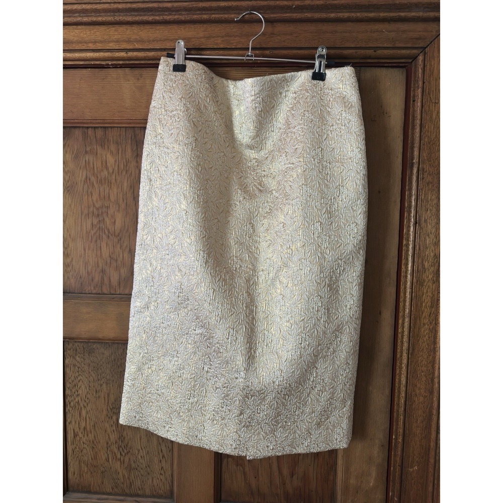 Barney's New York Women's  A-Line Midi Skirt Cream Taste Luxury Humor Sz 10